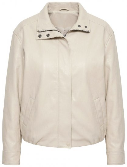 Ulla Popken 851329 Bikerjacke in Lederoptik mit Reißverschluss Taupe - Jacken - Damenjacken in großen Größen