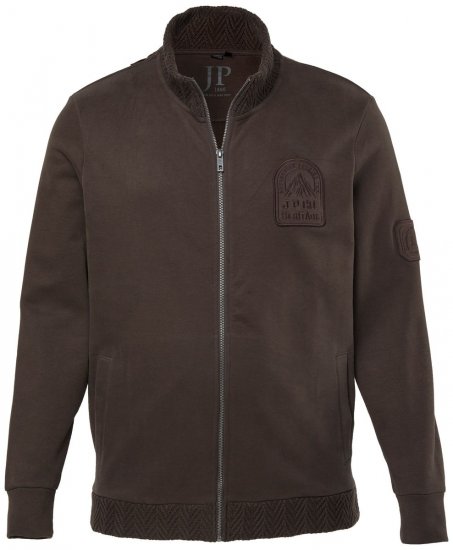 JP1880 851387 Sweatjacke mit Reißverschluss Haselnuss TALL - TALL sweatshirts - TALL Sweatshirts für große Männer