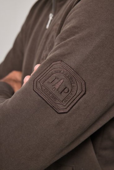 JP1880 851387 Sweatjacke mit Reißverschluss Haselnuss TALL - TALL sweatshirts - TALL Sweatshirts für große Männer