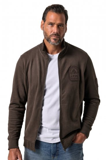 JP1880 851387 Sweatjacke mit Reißverschluss Haselnuss TALL - TALL sweatshirts - TALL Sweatshirts für große Männer