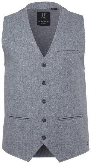 JP1880 851399 Weste aus Wollmischung mit Strickrücken Hellgrau - Herrenanzüge und -blazer - Herrenanzüge und -blazer in großen Größen