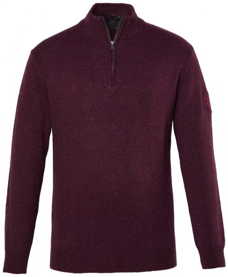 JP1880 851428 Strickpullover mit Troyer-Reißverschluss Pflaume TALL - TALL sweatshirts - TALL Sweatshirts für große Männer