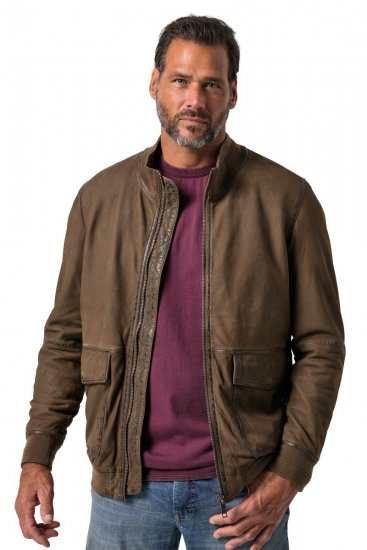 JP1880 851511 Velourslederjacke aus Lammleder Braun - Herren jacken - Herren Jacken in großen Größen