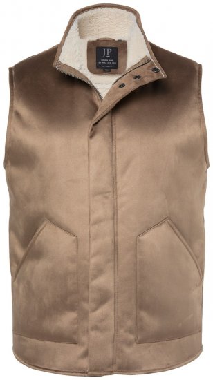 JP1880 851516 Weste in Velourslederoptik mit Teddyfutter Beige - Herren jacken - Herren Jacken in großen Größen