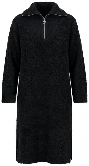 Ulla Popken 851563 Langärmliges Strickkleid mit Rollkragen Schwarz - Kleider - Kleider für alle Größen