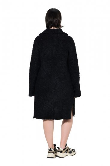 Ulla Popken 851563 Langärmliges Strickkleid mit Rollkragen Schwarz - Kleider - Kleider für alle Größen