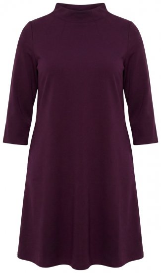 Ulla Popken 851664 Jerseykleid mit Rollkragen Pflaume - Kleider - Kleider für alle Größen