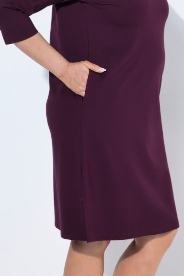 Ulla Popken 851664 Jerseykleid mit Rollkragen Pflaume - Kleider - Kleider für alle Größen