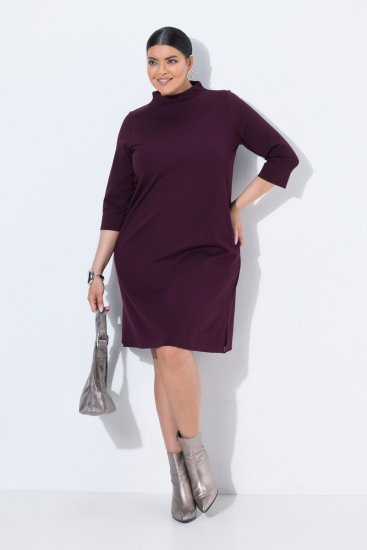 Ulla Popken 851664 Jerseykleid mit Rollkragen Pflaume - Kleider - Kleider für alle Größen