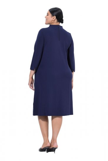 Ulla Popken 851664 Jerseykleid in A-Linie mit Taschen Dunkelblau - Kleider - Kleider für alle Größen