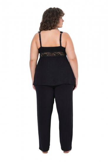 Ulla Popken 851693 Pyjama Schwarz - Pyjama/Loungewear - 