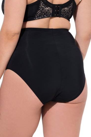 Ulla Popken 851700 Karierte Slips mit hoher Taille und Spitze Schwarz - Slips - 