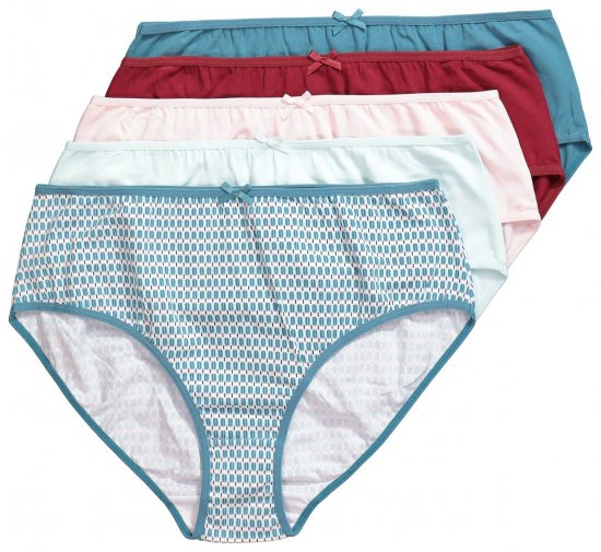 Ulla Popken 851725 Gemusterte Slips 5er-Pack Flieder - Slips - 