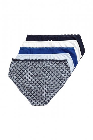 Ulla Popken 851730 Gemusterte Slips 5er-Pack Hellblau - Slips - 
