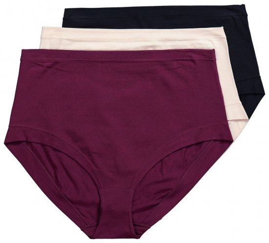 Ulla Popken 851736 Slips mit hoher Taille 3er-Pack Schwarz - Slips - 