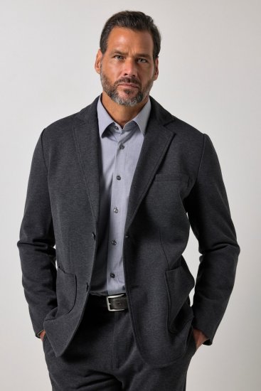 JP1880 Naples Flexnamic Jerseysakko Dunkelgrau meliert - Herrenanzüge und -blazer - Herrenanzüge und -blazer in großen Größen