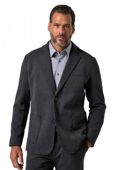 JP1880 Naples Flexnamic Jerseysakko Dunkelgrau meliert - Herrenanzüge und -blazer - Herrenanzüge und -blazer in großen Größen