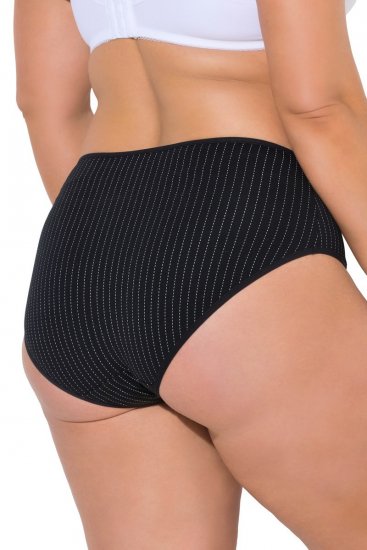 Ulla Popken 851752 Gestreifte Slips 5er-Pack Schwarz - Slips - 