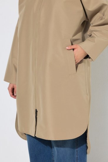 Ulla Popken 851764 Oversize-Mantel mit abnehmbarer Kapuze Sand - Mäntel - Damenmäntel in großen Größen