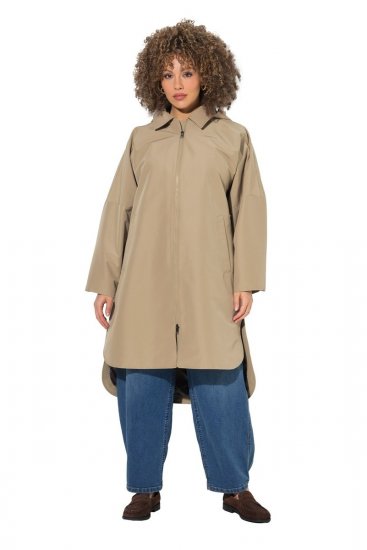 Ulla Popken 851764 Oversize-Mantel mit abnehmbarer Kapuze Sand - Mäntel - Damenmäntel in großen Größen