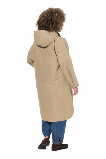 Ulla Popken 851764 Oversize-Mantel mit abnehmbarer Kapuze Sand - Mäntel - Damenmäntel in großen Größen