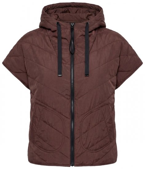 Ulla Popken 851785 Oversize-Steppweste mit Kapuze Braun - Westen - 