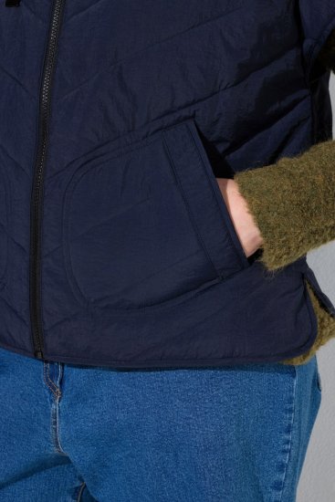 Ulla Popken 851785 Oversize-Steppweste mit Kapuze Dunkelblau - Westen - 