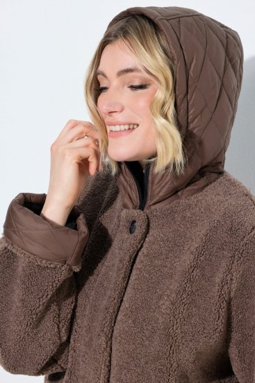 Ulla Popken 851809 Teddyjacke Hellbraun - Jacken - Damenjacken in großen Größen