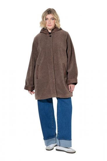 Ulla Popken 851809 Teddyjacke Hellbraun - Jacken - Damenjacken in großen Größen