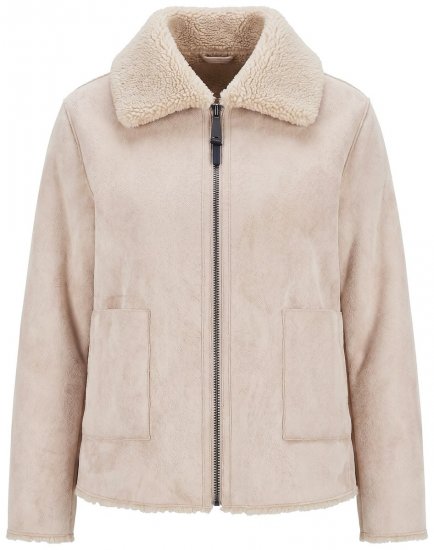 Ulla Popken 851823 Jacke in Wildlederoptik Wollweiß - Jacken - Damenjacken in großen Größen