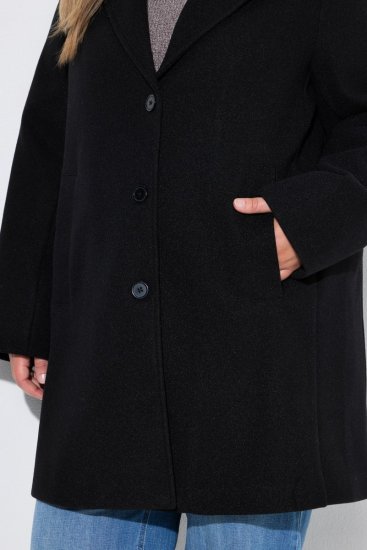Ulla Popken 851829 Wollmantel Schwarz - Mäntel - Damenmäntel in großen Größen