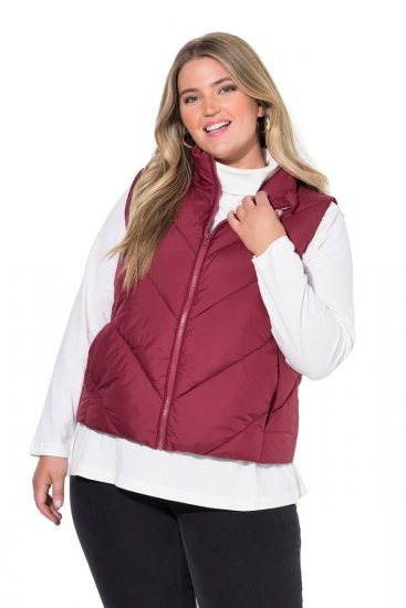 Ulla Popken 851833 Steppweste mit Stehkragen Rot - Westen - 