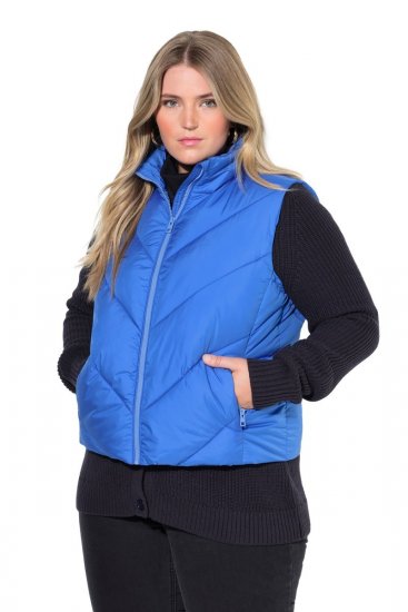 Ulla Popken 851833 Steppweste mit Stehkragen Blau - Westen - 