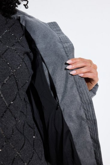 Ulla Popken 851854 Steppjacke Grau meliert - Jacken - Damenjacken in großen Größen