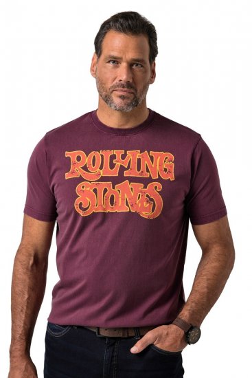 JP1880 851910 Rolling Stones Vintage Logo T-Shirt Aubergine - Band-T-shirts - Band T-Shirts in großen Größen