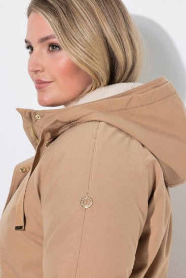 Ulla Popken 852028 Parka Beige - Mäntel - Damenmäntel in großen Größen