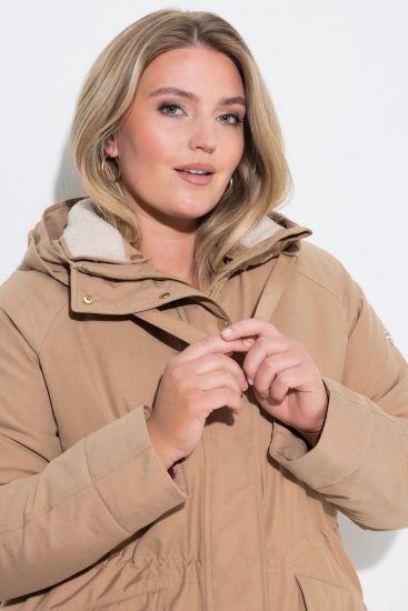 Ulla Popken 852028 Parka Beige - Mäntel - Damenmäntel in großen Größen