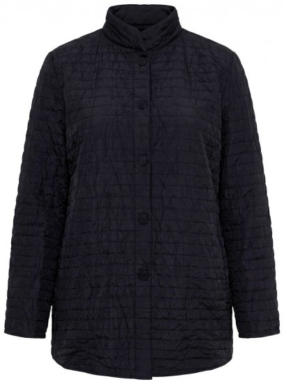 Ulla Popken 852076 Stepp-Crêpejacke mit Stehkragen Schwarz - Jacken - Damenjacken in großen Größen