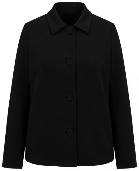 Ulla Popken 852167 Blazer mit Hemdkragen Schwarz - Blazer - Blazer in großen Größen für Damen