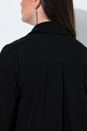 Ulla Popken 852167 Blazer mit Hemdkragen Schwarz - Blazer - Blazer in großen Größen für Damen