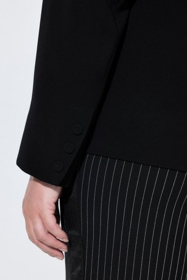 Ulla Popken 852167 Blazer mit Hemdkragen Schwarz - Blazer - Blazer in großen Größen für Damen