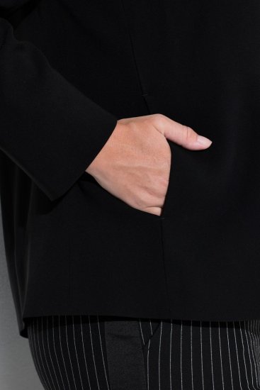 Ulla Popken 852167 Blazer mit Hemdkragen Schwarz - Blazer - Blazer in großen Größen für Damen