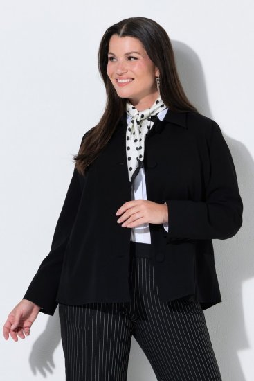 Ulla Popken 852167 Blazer mit Hemdkragen Schwarz - Blazer - Blazer in großen Größen für Damen