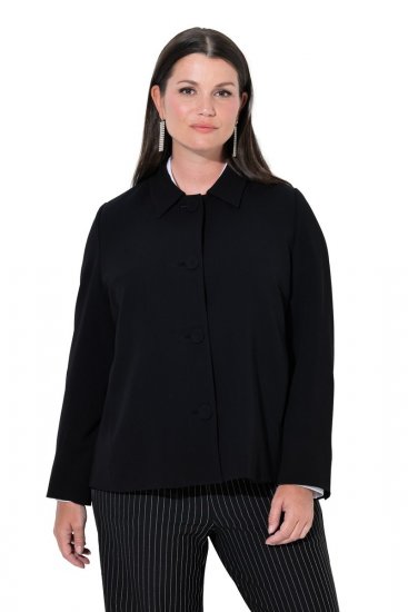 Ulla Popken 852167 Blazer mit Hemdkragen Schwarz - Blazer - Blazer in großen Größen für Damen