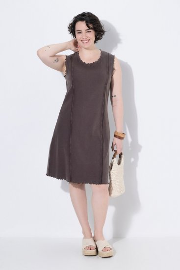 Ulla Popken 852190 Jerseykleid Mahagonibraun - Sommerkleider - Sommerkleider in großen Größen