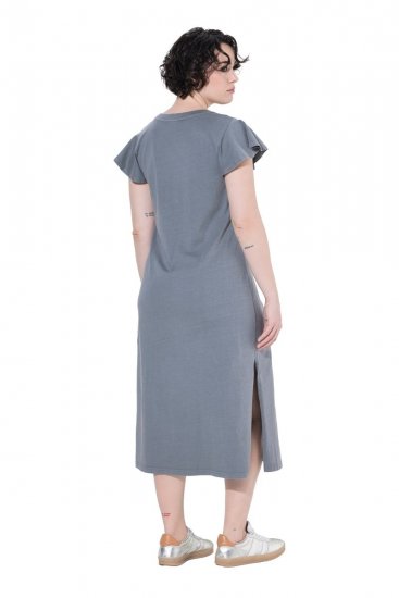 Ulla Popken 852218 Kurzärmliges Midikleid Grau - Midikleider - Midikleider für Damen in großen Größen