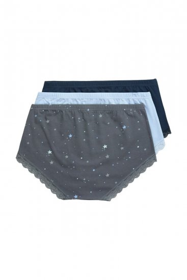 Ulla Popken 852249 Slips 3er-Pack Anthrazit - Slips - 