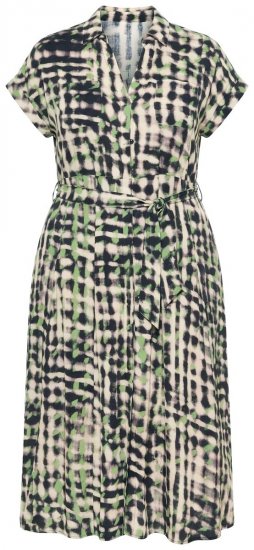Ulla Popken 852257 Gemustertes Maxikleid Taupe - Maxikleider - Maxikleider in großen Größen