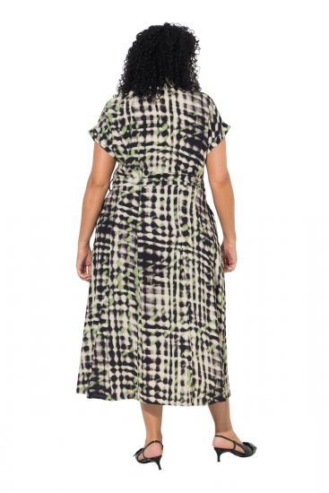 Ulla Popken 852257 Gemustertes Maxikleid Taupe - Maxikleider - Maxikleider in großen Größen