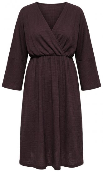 Ulla Popken 852307 Langärmliges Wickelkleid Mahagonibraun - Midikleider - Midikleider für Damen in großen Größen